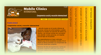 Foto de la interfaz gráfica del sitio Mobile Clinics International